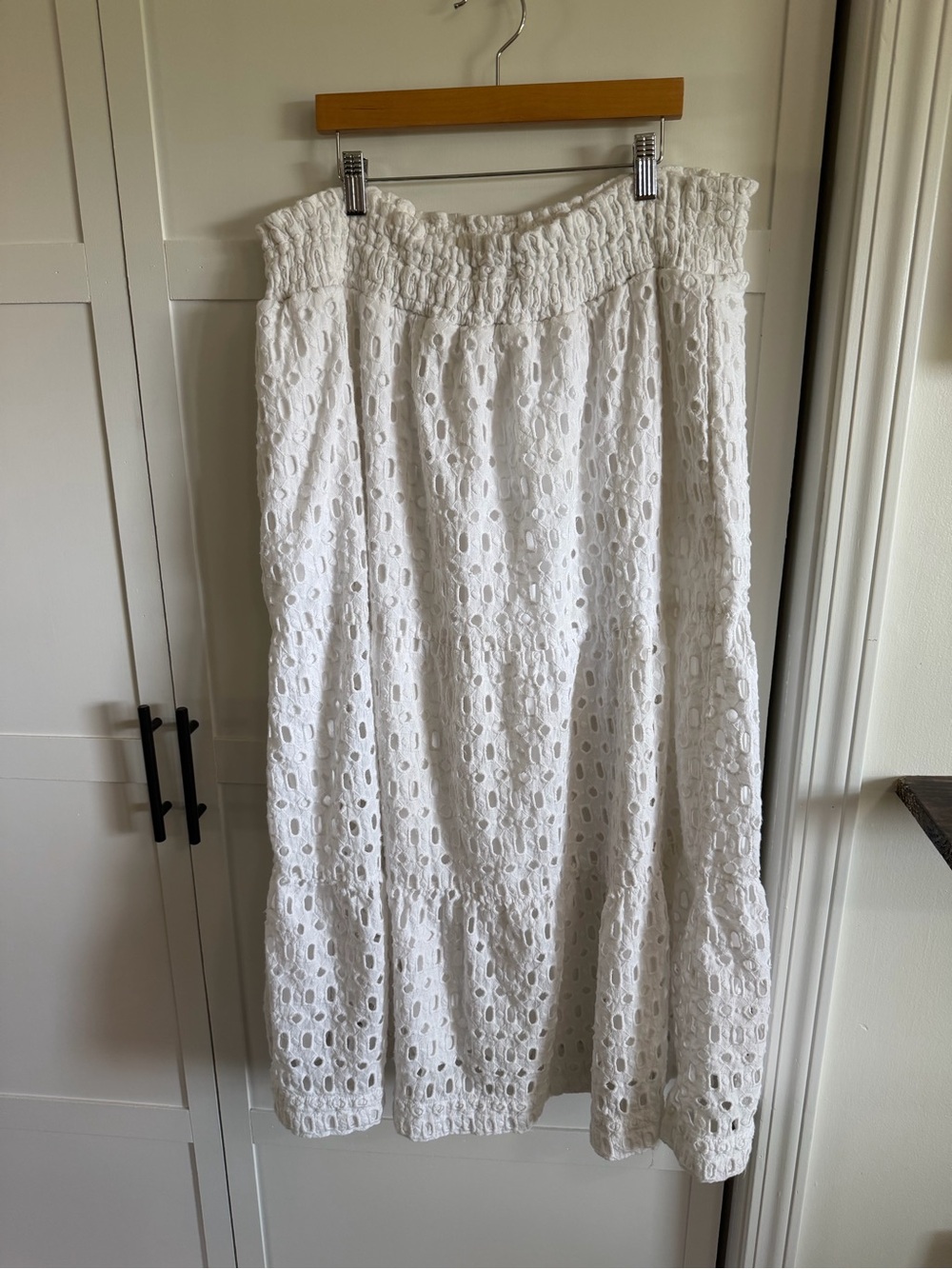 Anthropologie White Eyelet Maxi Skirt - Picture 4 of 8